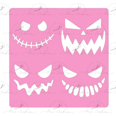 Stencil Halloween Caras #1