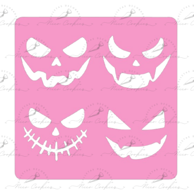 Stencil Halloween Caras #3
