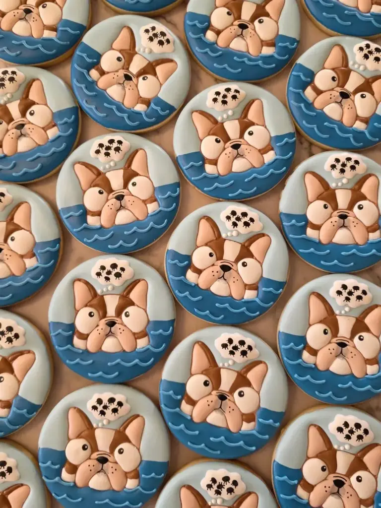 Galletas personalizadas con ilustración de bulldog francés